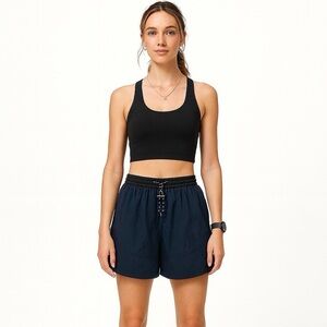 -
Lululemon Evergreen Shorts Womens Navy Black Water-Repellent Windproof
